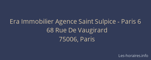 Era Immobilier Agence Saint Sulpice - Paris 6