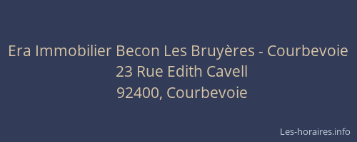 Era Immobilier Becon Les Bruyères - Courbevoie