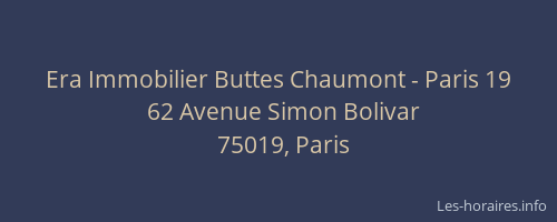 Era Immobilier Buttes Chaumont - Paris 19