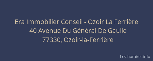 Era Immobilier Conseil - Ozoir La Ferrière