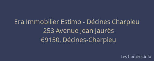 Era Immobilier Estimo - Décines Charpieu