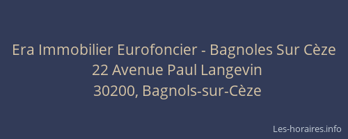 Era Immobilier Eurofoncier - Bagnoles Sur Cèze
