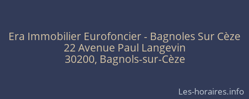 Era Immobilier Eurofoncier - Bagnoles Sur Cèze