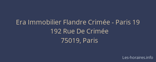 Era Immobilier Flandre Crimée - Paris 19