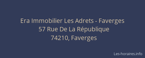 Era Immobilier Les Adrets - Faverges