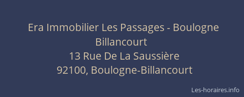 Era Immobilier Les Passages - Boulogne Billancourt