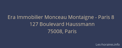 Era Immobilier Monceau Montaigne - Paris 8