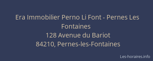 Era Immobilier Perno Li Font - Pernes Les Fontaines