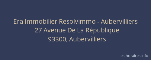 Era Immobilier Resolvimmo - Aubervilliers