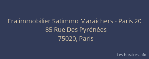 Era immobilier Satimmo Maraichers - Paris 20