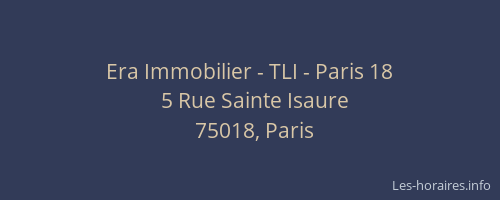Era Immobilier - TLI - Paris 18