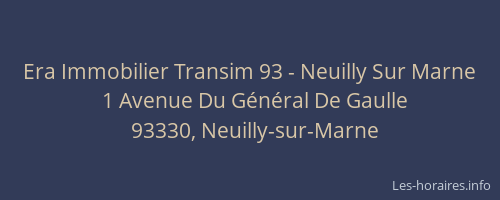 Era Immobilier Transim 93 - Neuilly Sur Marne