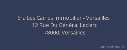Era Les Carres Immobilier - Versailles