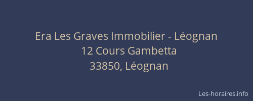 Era Les Graves Immobilier - L&eacute;ognan