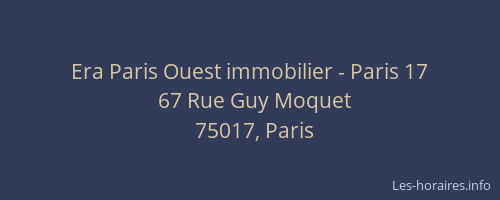 Era Paris Ouest immobilier - Paris 17