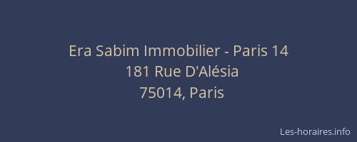 Era Sabim Immobilier - Paris 14
