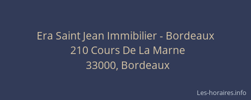 Era Saint Jean Immibilier - Bordeaux