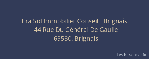 Era Sol Immobilier Conseil - Brignais