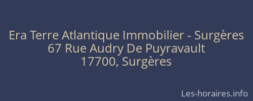 Era Terre Atlantique Immobilier - Surgères