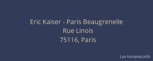 Eric Kaiser - Paris Beaugrenelle