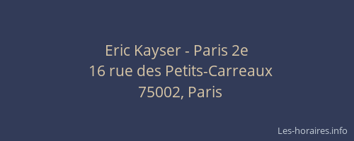 Eric Kayser - Paris 2e