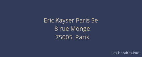Eric Kayser Paris 5e