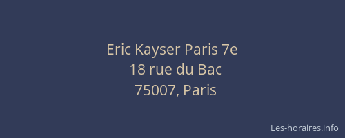 Eric Kayser Paris 7e