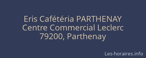 Eris Cafétéria PARTHENAY
