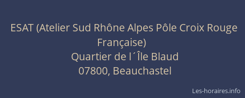 ESAT (Atelier Sud Rhône Alpes Pôle Croix Rouge Française)