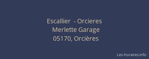 Escallier  - Orcieres