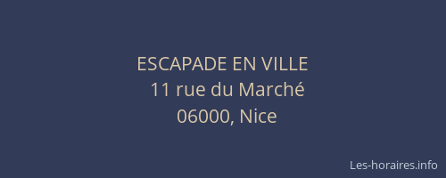 ESCAPADE EN VILLE