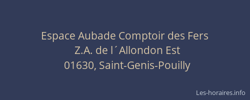 Espace Aubade Comptoir des Fers