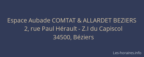 Espace Aubade COMTAT & ALLARDET BEZIERS