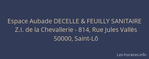 Espace Aubade DECELLE & FEUILLY SANITAIRE
