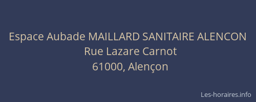 Espace Aubade MAILLARD SANITAIRE ALENCON