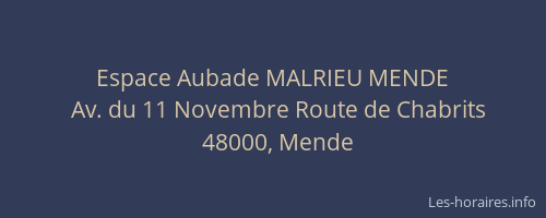 Espace Aubade MALRIEU MENDE