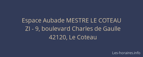Espace Aubade MESTRE LE COTEAU