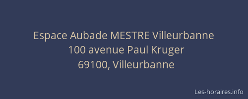Espace Aubade MESTRE Villeurbanne