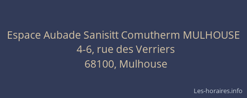 Espace Aubade Sanisitt Comutherm MULHOUSE