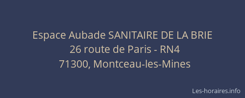 Espace Aubade SANITAIRE DE LA BRIE