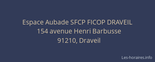 Espace Aubade SFCP FICOP DRAVEIL