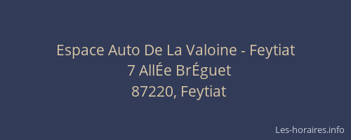 Espace Auto De La Valoine - Feytiat