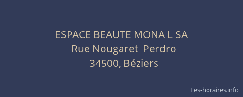 ESPACE BEAUTE MONA LISA