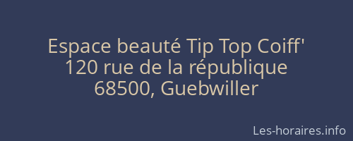 Espace beauté Tip Top Coiff'