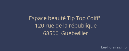 Espace beaut&eacute; Tip Top Coiff'