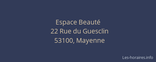Espace Beaut&eacute;