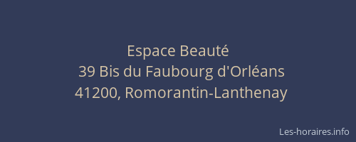Espace Beaut&eacute;