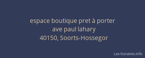 espace boutique pret &agrave; porter