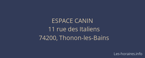 ESPACE CANIN