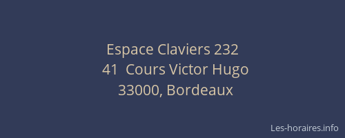 Espace Claviers 232
